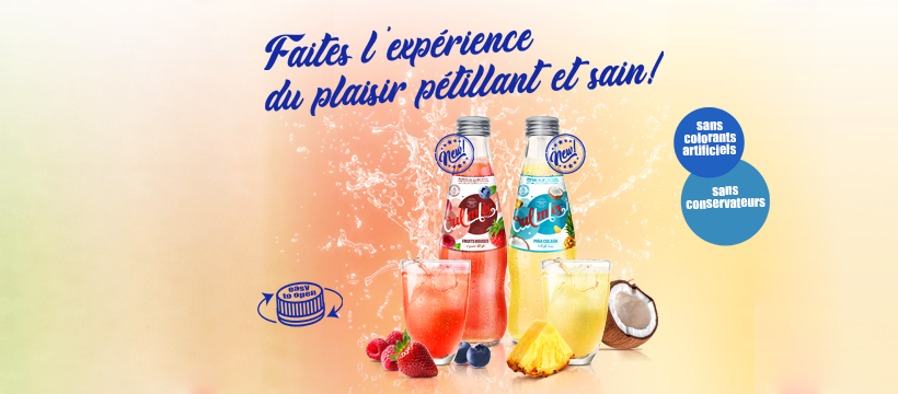 OULMES BULLES FRUITEES ELARGIT SA GAMME AVEC DEUX NOUVELLES SAVEURS : FRUITS ROUGES ET PINA COLADA